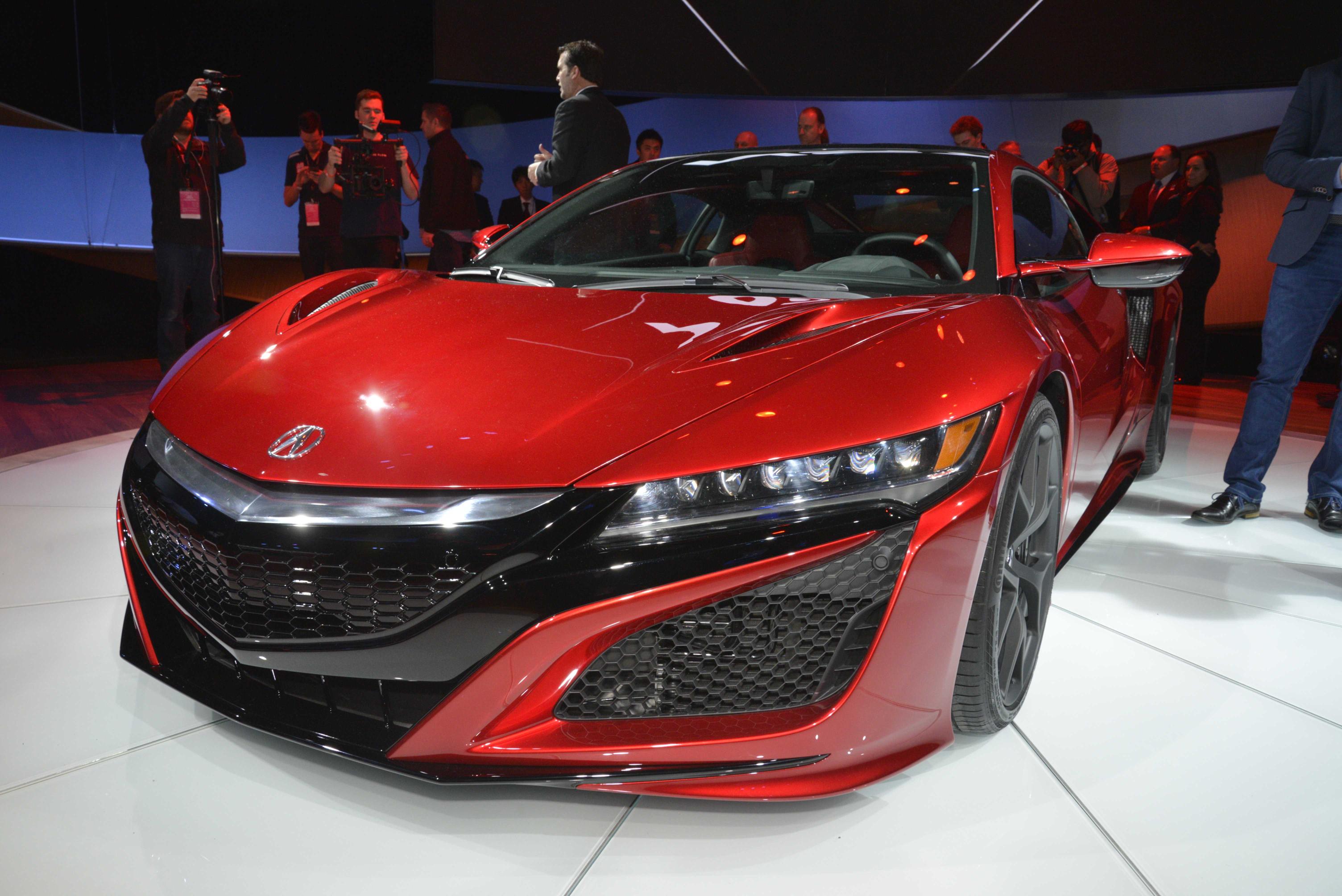 Onthulling Honda NSX als Acura NSX in Detroit tijdens NAIAS 2015.