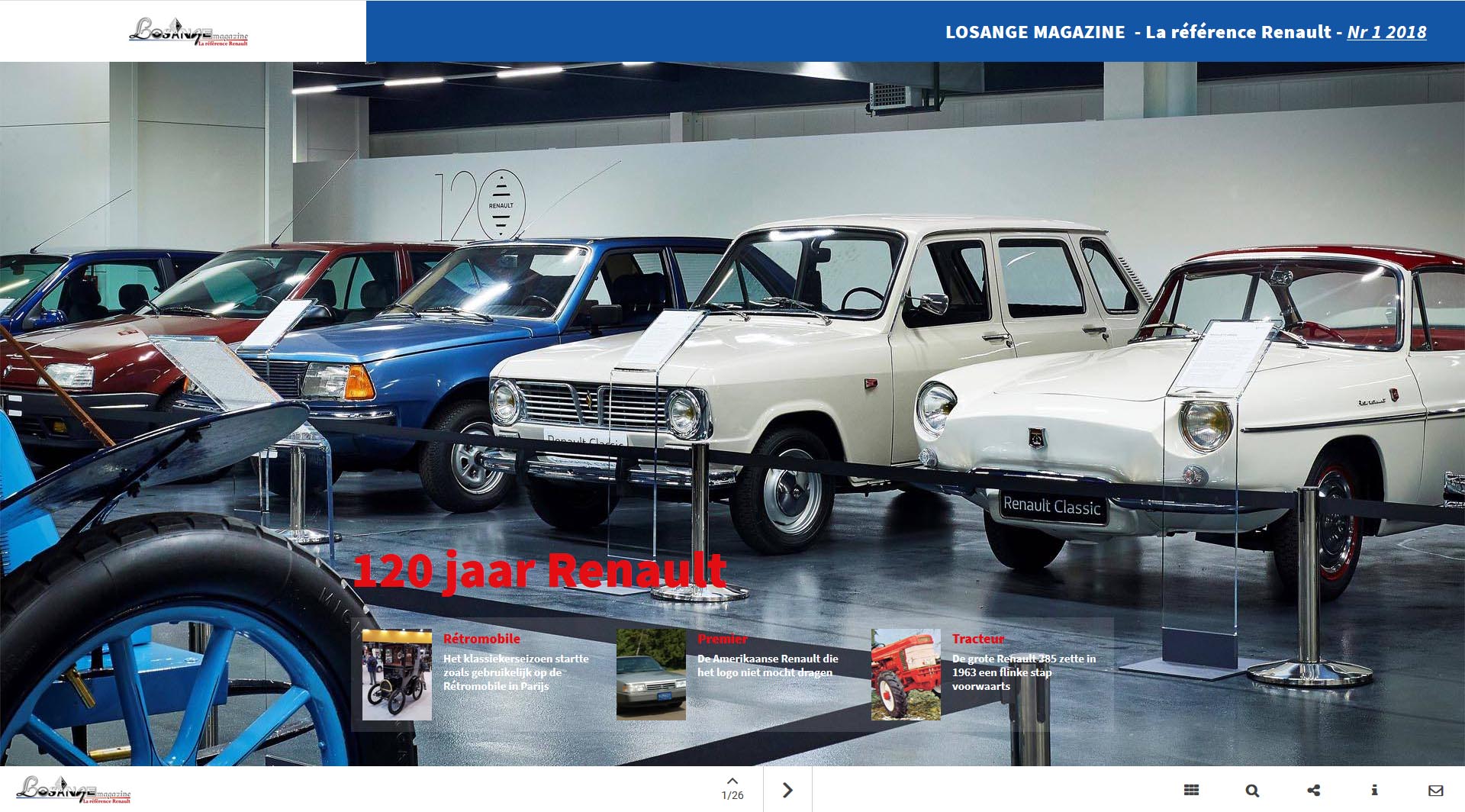 Het Nederlandse tijdschrift over Renault, Losange Magazine, staat inmiddels online in het Nederlands, Frans en Engels.