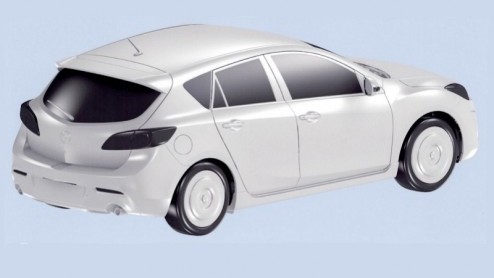 Kan dan niets geheim blijven? Mazda heeft een ontwerp vast laten leggen bij het bureau voor de harmonisatie van de interne markt (OHIM). De afbeelding hiervan is uitgelekt, zodoende kunnen wij een bli