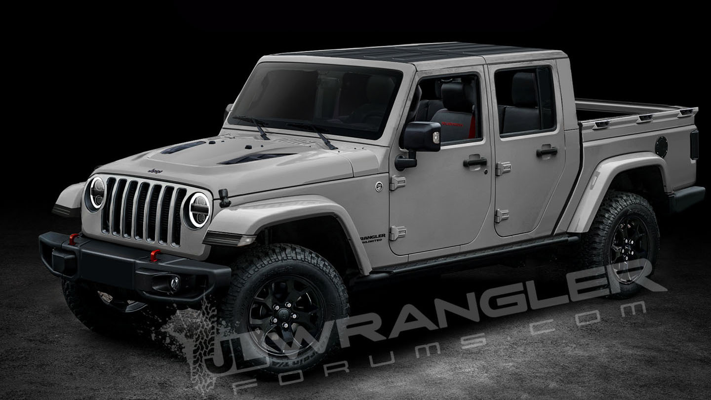 Jeep brengt in april 2019 een pick-up op basis van de nieuwe Wrangler, waarschijnlijk Scrambler genaamd.