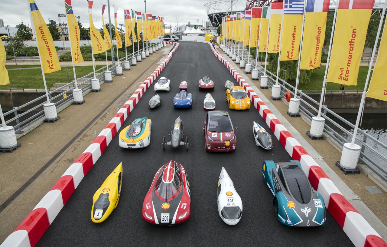 Veertien Nederlandse teams strijden in Londen eind mei om de overwinning tijdens de Shell Eco-marathon.