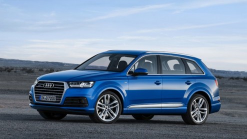 Eerste beelden en nieuwe details van de nieuwe generatie Audi Q7, die zijn debuut maakt op de 2015 NAIAS Auto Show in Detroit.