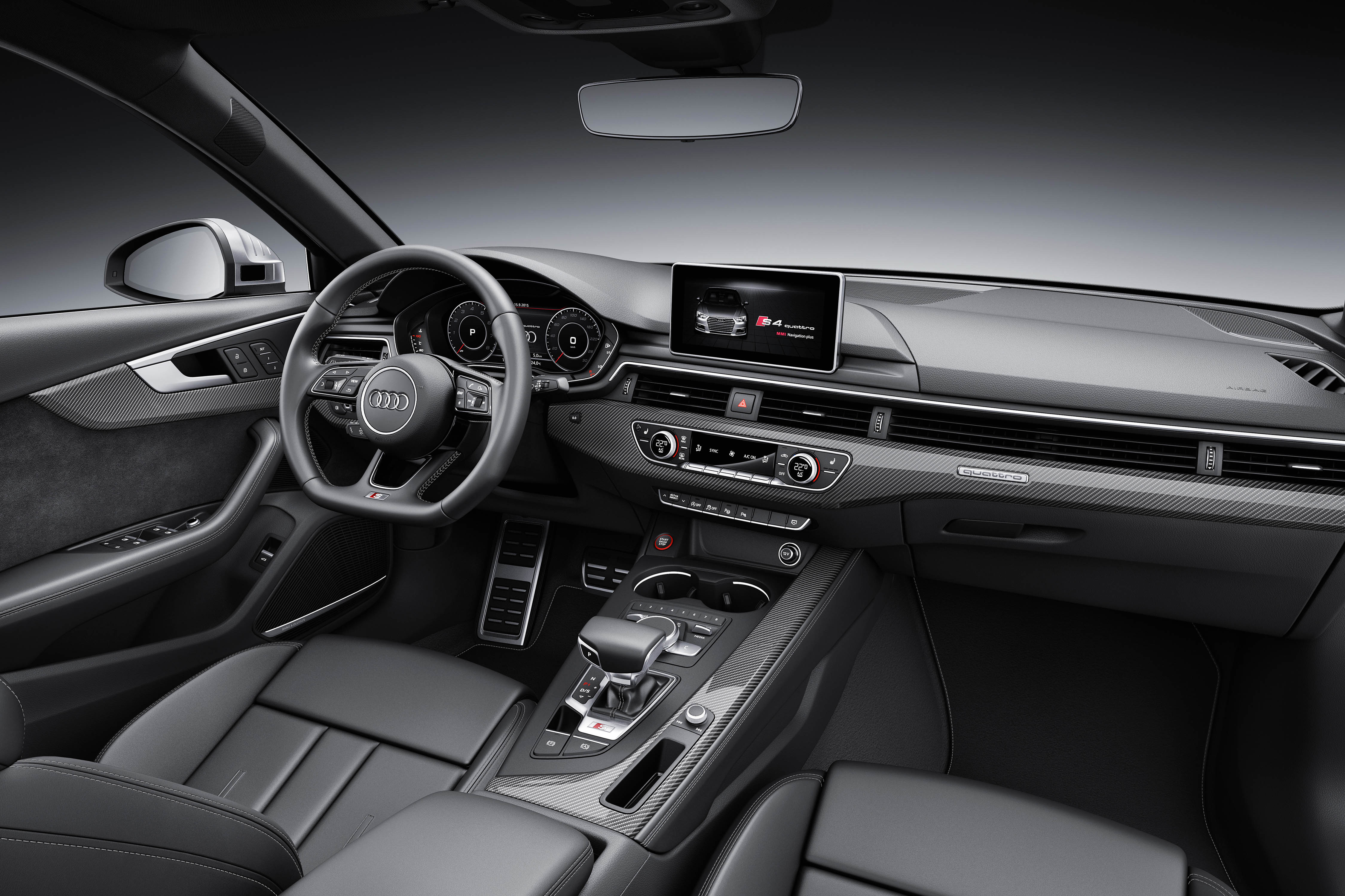 Nieuwe Audi A4 ook gepresenteerd als S4 en S4 Avant. Met zijn 3.0 TFSI en 354 pk is deze uitvoering het voorlopige topmodel.