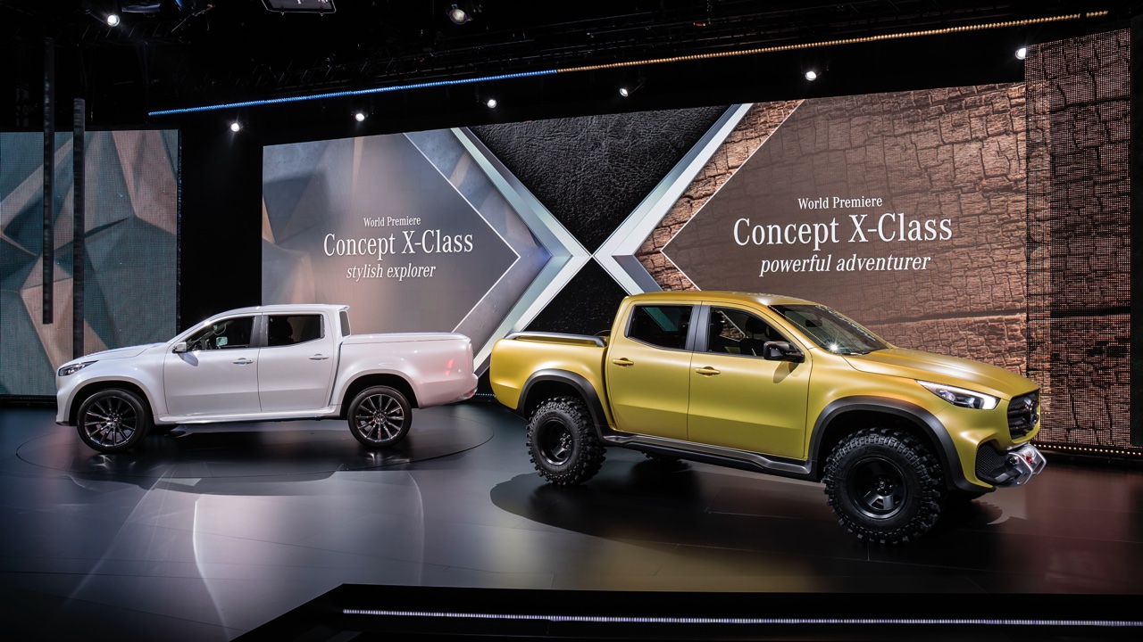 Mercedes toont studiemodel van de X-Klasse, de nieuwe modelreeks voor pick-ups van Mercedes-Benz. Na de presentatie van de Concept X-Klasse start de productie van de pick-up in 2017.
