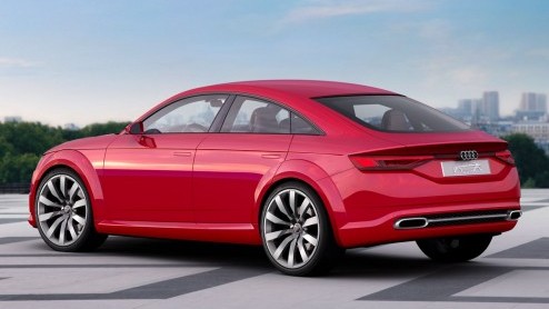 We hadden hem afgelopen week al even voorbij zien komen, deze Audi TT Sportback concept. Inmiddels is-ie te bewonderen op de Parijse beursvloer.