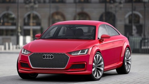 We hadden hem afgelopen week al even voorbij zien komen, deze Audi TT Sportback concept. Inmiddels is-ie te bewonderen op de Parijse beursvloer.