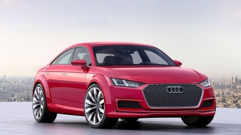 We hadden hem afgelopen week al even voorbij zien komen, deze Audi TT Sportback concept. Inmiddels is-ie te bewonderen op de Parijse beursvloer.