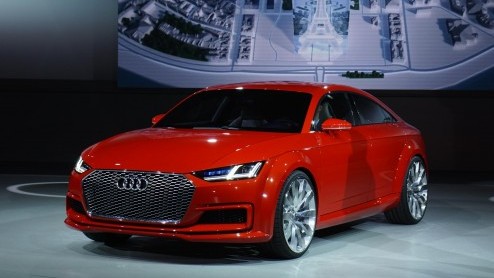 We hadden hem afgelopen week al even voorbij zien komen, deze Audi TT Sportback concept. Inmiddels is-ie te bewonderen op de Parijse beursvloer.