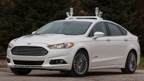 Ford Fusion Hybrid autonoom rijdende auto onthuld.