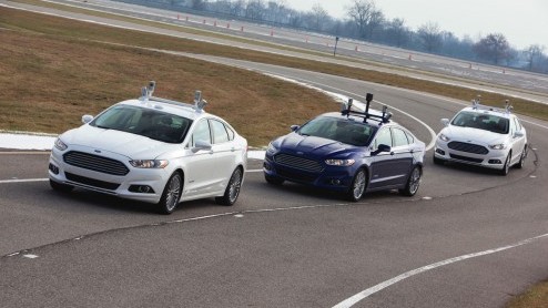 Ford Fusion Hybrid autonoom rijdende auto onthuld.