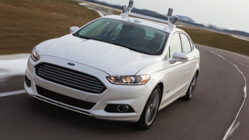 Ford Fusion Hybrid autonoom rijdende auto onthuld.