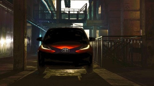 Eerste blik op nieuwe Toyota Aygo tijdens Autosalon van Geneve 2014.