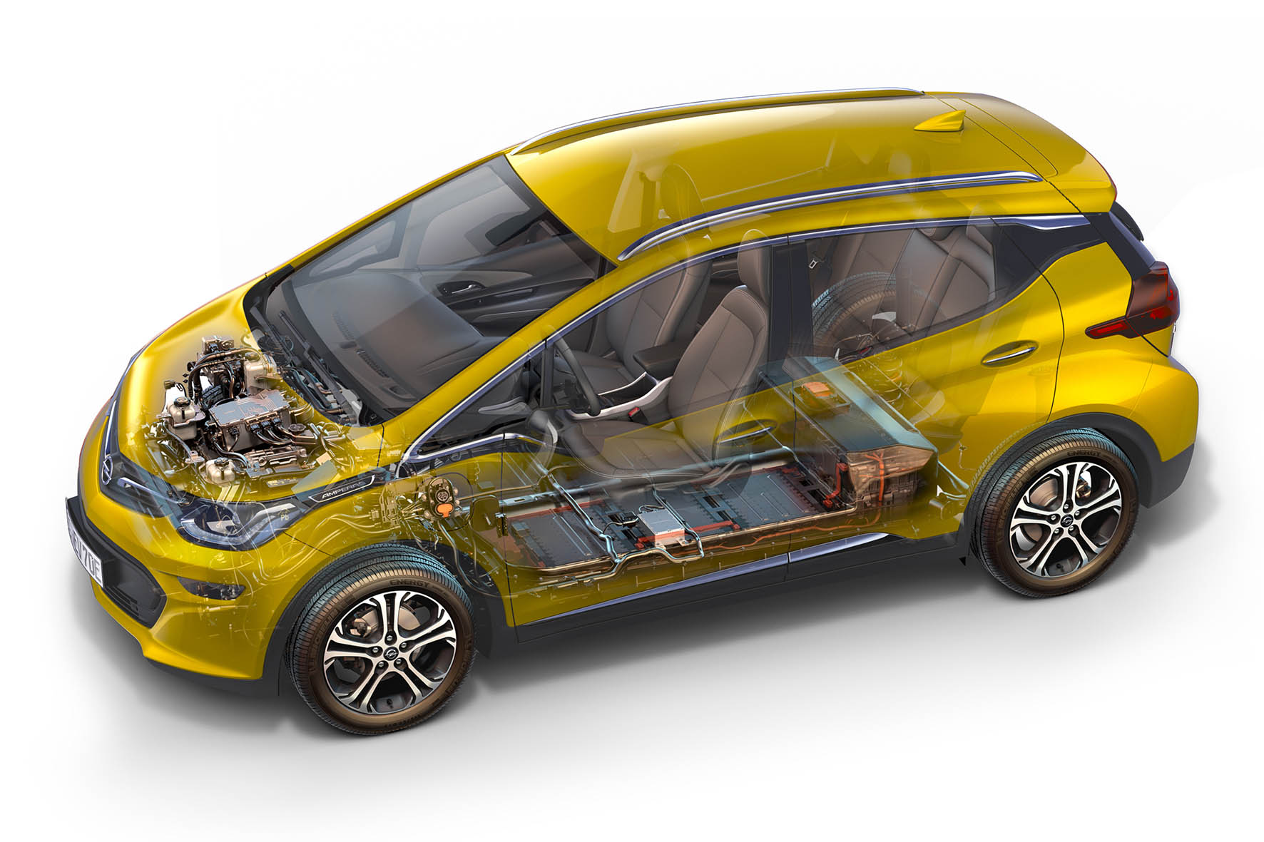 De Opel Ampera-e heeft een NEDC-actieradius van maar liefst 400 kilometer. In de praktijk zal dat zo'n 300 km zijn, nog steeds meer dan de directe concurrentie.