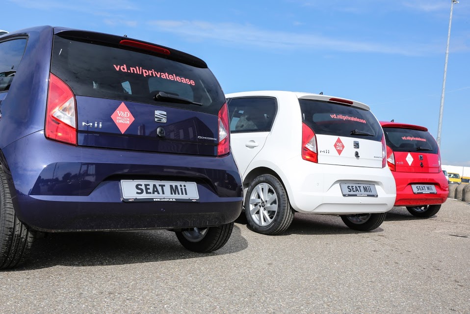 Nieuwe Seat Mii en Seat Ibiza private lease actie in samenwerking met V&D en LeasePlan van start. De Seat Mii is er met prive lease vanaf 189 euro per maand en de Ibiza vanaf 229 euro.