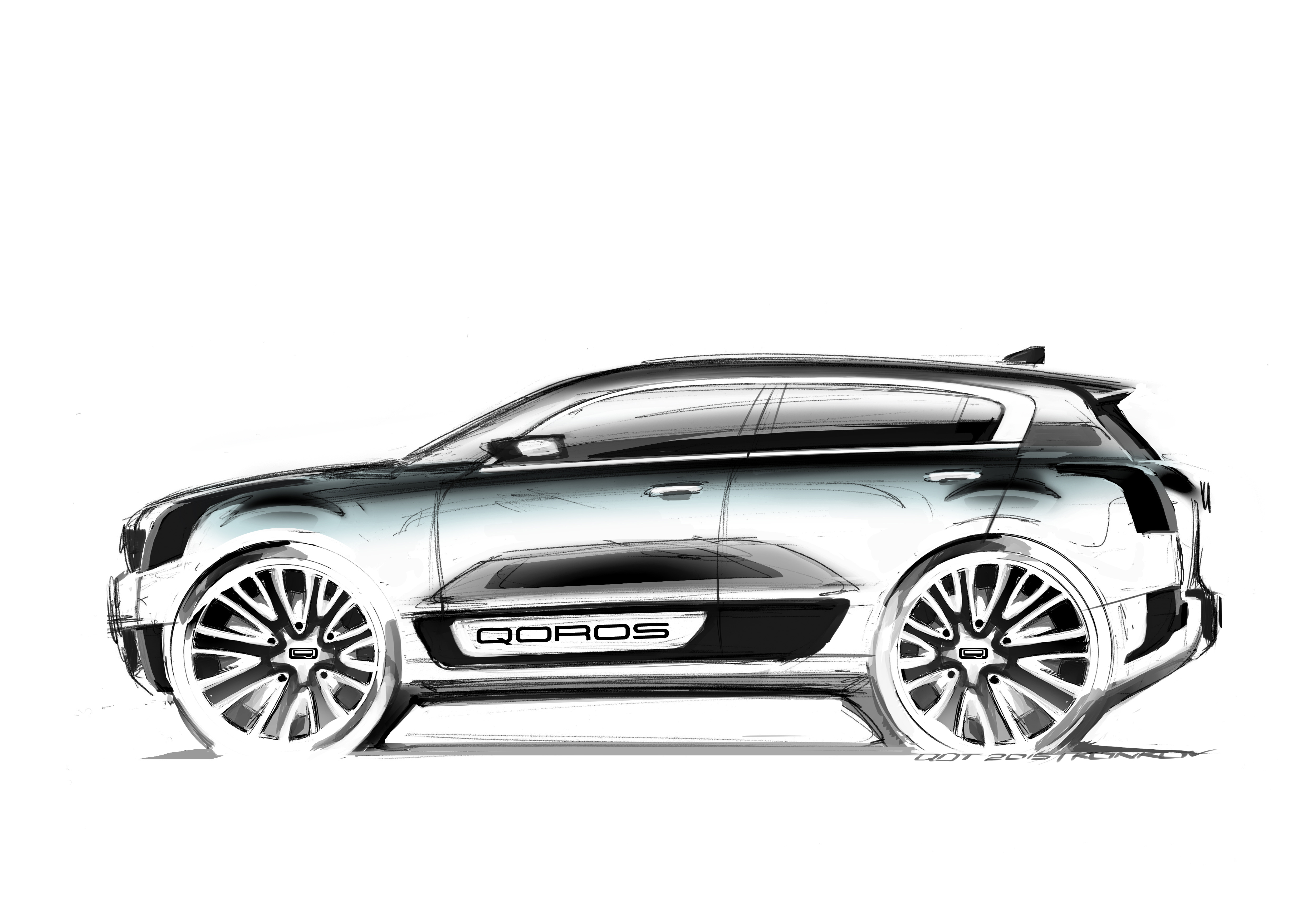 Qoros presenteert in de Qoros 2 SUV Concept met plug-in hybride techniek, een uniek oplaadsysteem dat handsfree werkt. Ook heeft de compacte SUV vierwielaandrijving.