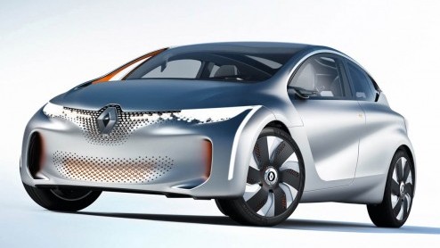 Op de Autosalon van Parijs toont Renault deze Eolab. Het studiemodel past naadloos in het project 2 l/100 km-auto voor iedereen met een verbruik van slechts 1 l/100 km.
