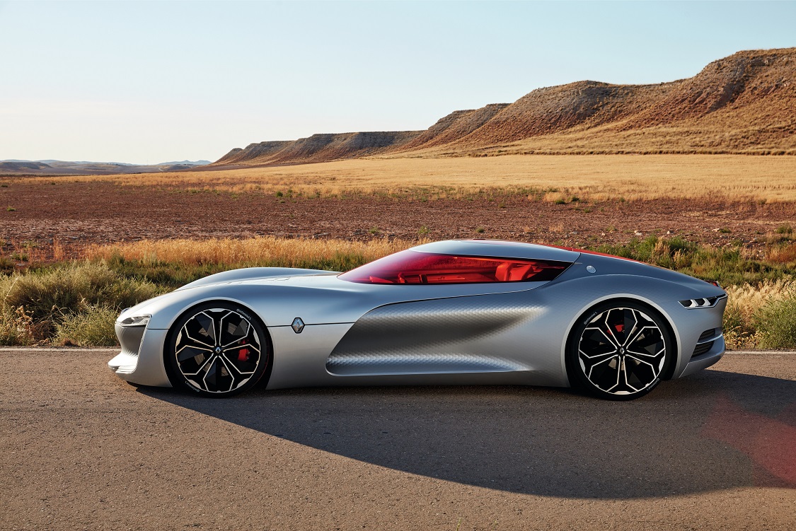 Renault toont op de Autosalon van Parijs de TreZor conceptcar, die een voorproefje geeft van Renaults nieuwe designtaal en technologien, waaronder autonoom rijden.