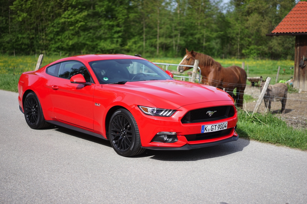 Autotest Ford Mustang 2.3 EcoBoost en 5.0 V8. We reden in Munchen met de nieuwe Ford Mustang, die je koopt als viercilinder maar eigenlijk wilt hebben als achtcilinder.