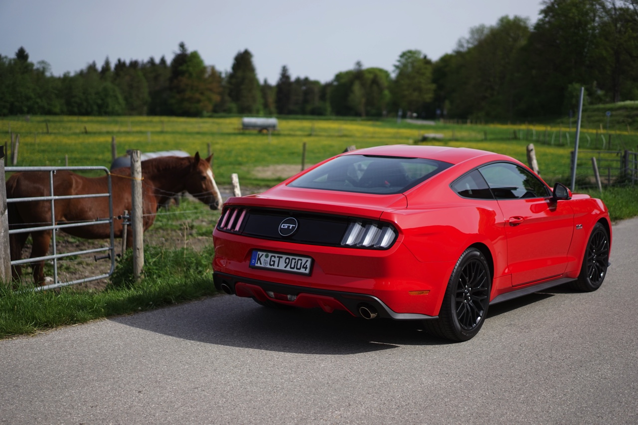 Autotest Ford Mustang 2.3 EcoBoost en 5.0 V8. We reden in Munchen met de nieuwe Ford Mustang, die je koopt als viercilinder maar eigenlijk wilt hebben als achtcilinder.