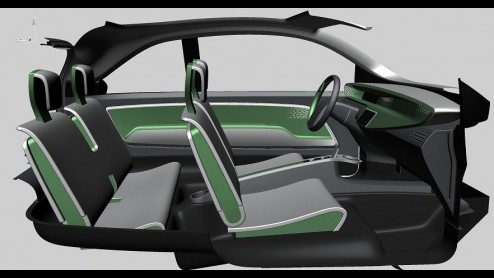 Vierpersoons city car Pininfarina gelekt voor de Autosalon van Geneve 2014.