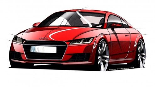 Audi gunt ons een blik op de nieuwe TT aan de hand van een computerschets.