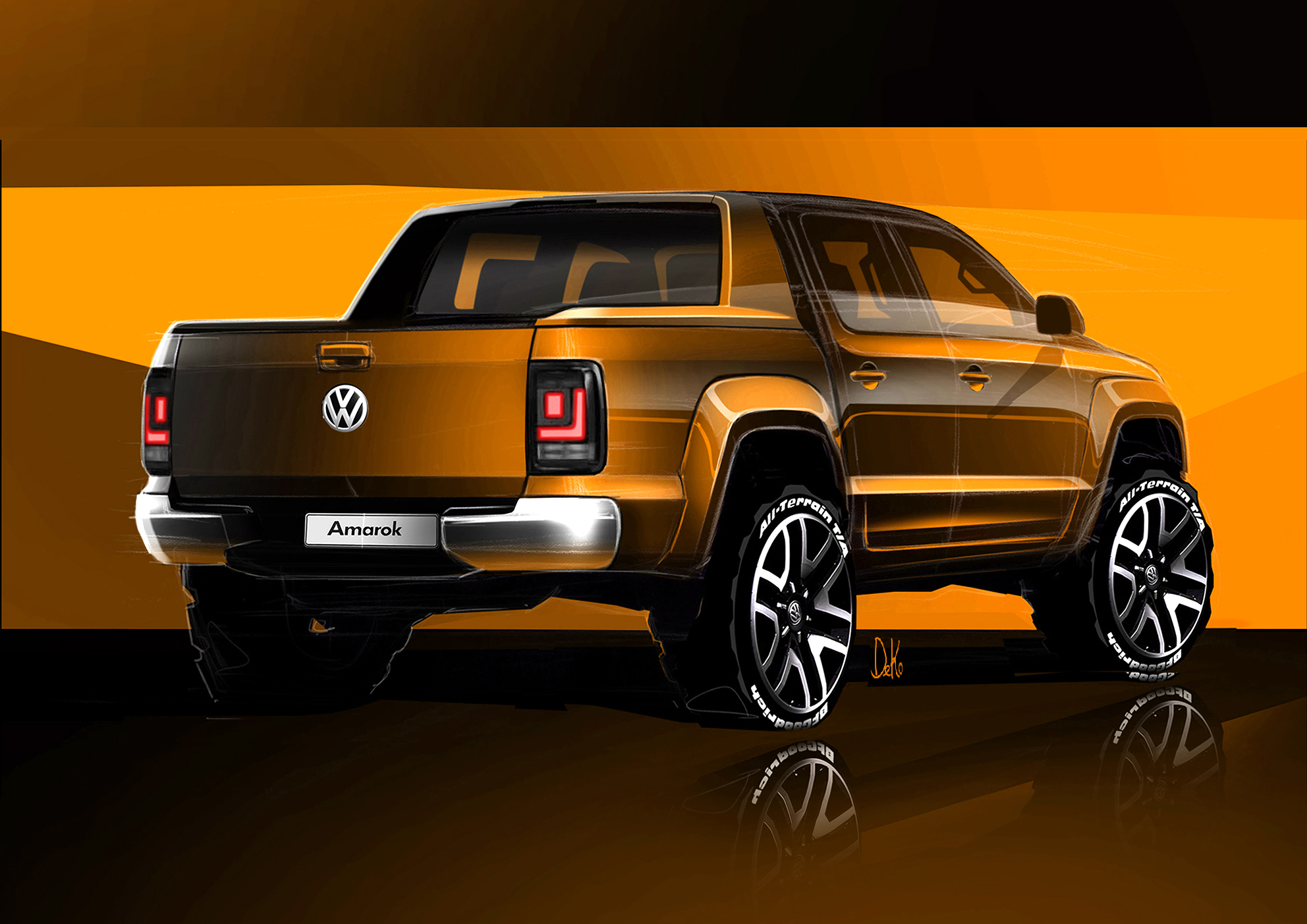 Facelift Volkswagen Amarok bijna onthuld. Getuige de teaserschetsen pakken de designers grondig uit.