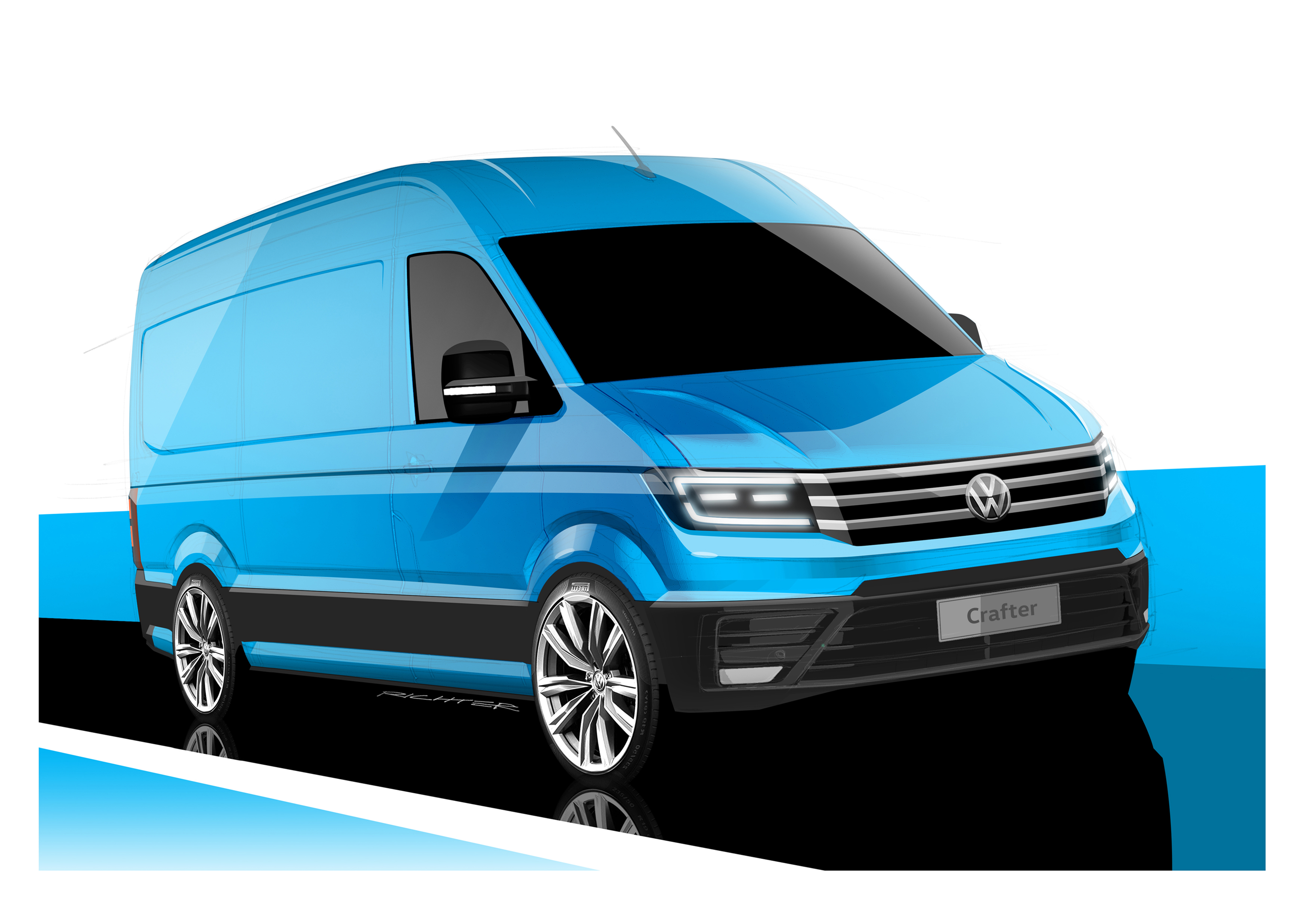 Nieuwe Volkswagen Crafter krijgt interieur, veiligheid en luxe van een personenauto. in de herfst van 2016 komt de bedrijfswagen op de markt, compleet met nieuwe motoren.