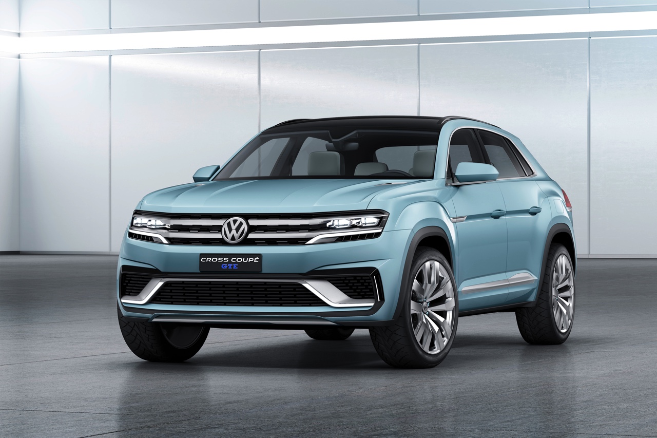 Primeur op NAIAS 2015: Volkswagen Cross Coup GTE is een SUV concept car met V6 plug-in hybride techniek, gebaseerd op het MQB-platform. In 2016 komt het productiemodel op de markt.