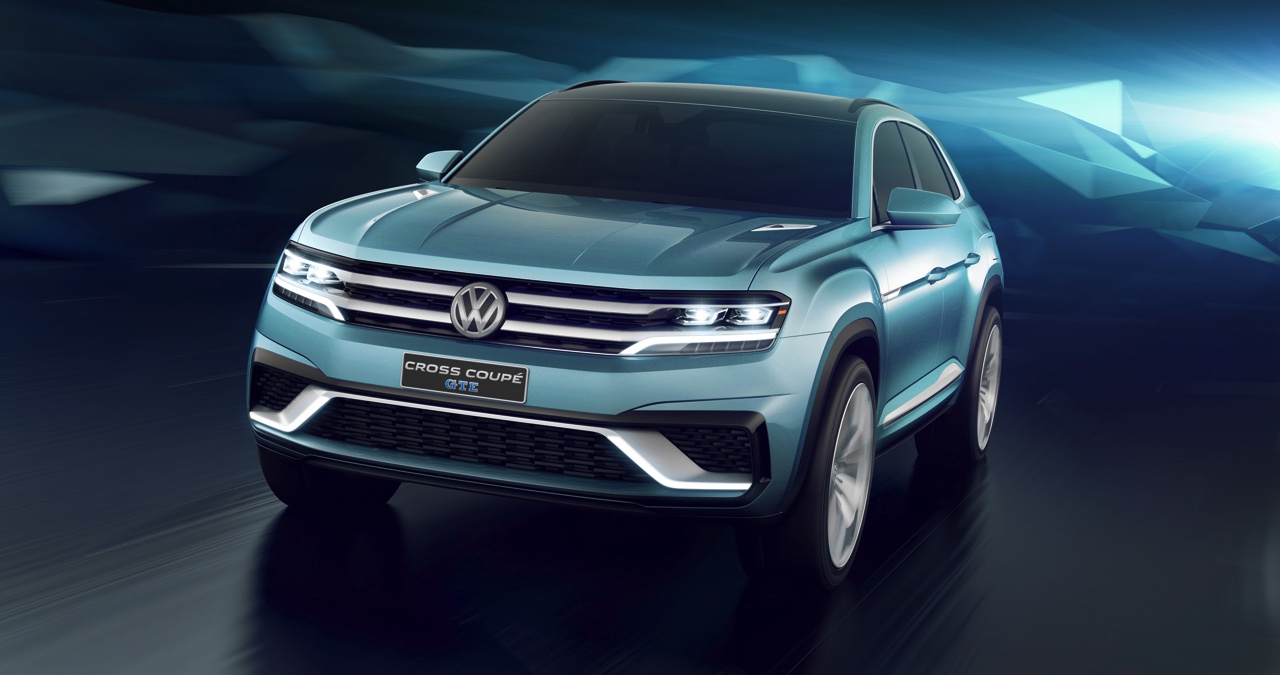 Primeur op NAIAS 2015: Volkswagen Cross Coup GTE is een SUV concept car met V6 plug-in hybride techniek, gebaseerd op het MQB-platform. In 2016 komt het productiemodel op de markt.
