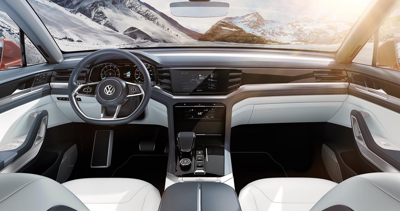 Volkswagen toont in New York de Atlas Sportcross Concept, een auto die volgend jaar in de Amerikaanse fabriek gebouwd gaat worden.