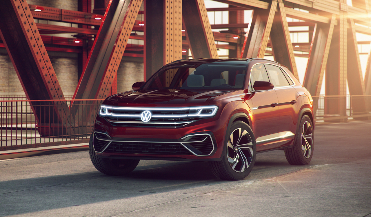 Volkswagen toont in New York de Atlas Sportcross Concept, een auto die volgend jaar in de Amerikaanse fabriek gebouwd gaat worden.