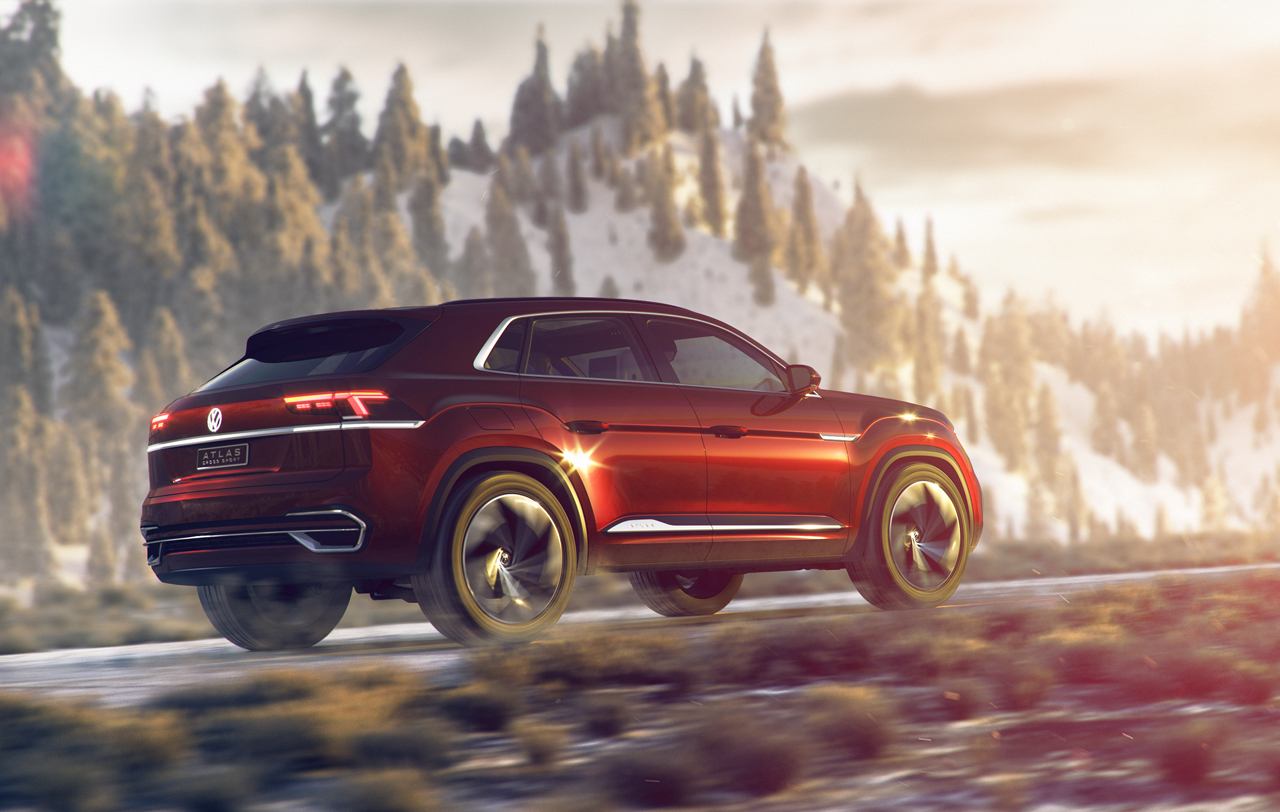 Volkswagen toont in New York de Atlas Sportcross Concept, een auto die volgend jaar in de Amerikaanse fabriek gebouwd gaat worden.