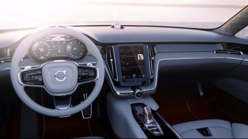 Volvo Concept Estate nu officieel aangekondigd voor Autosalon van Geneve. Studiemodel ademt verantwoord design en heeft een vernieuwend interieur met touchscreen in de middenconsole.