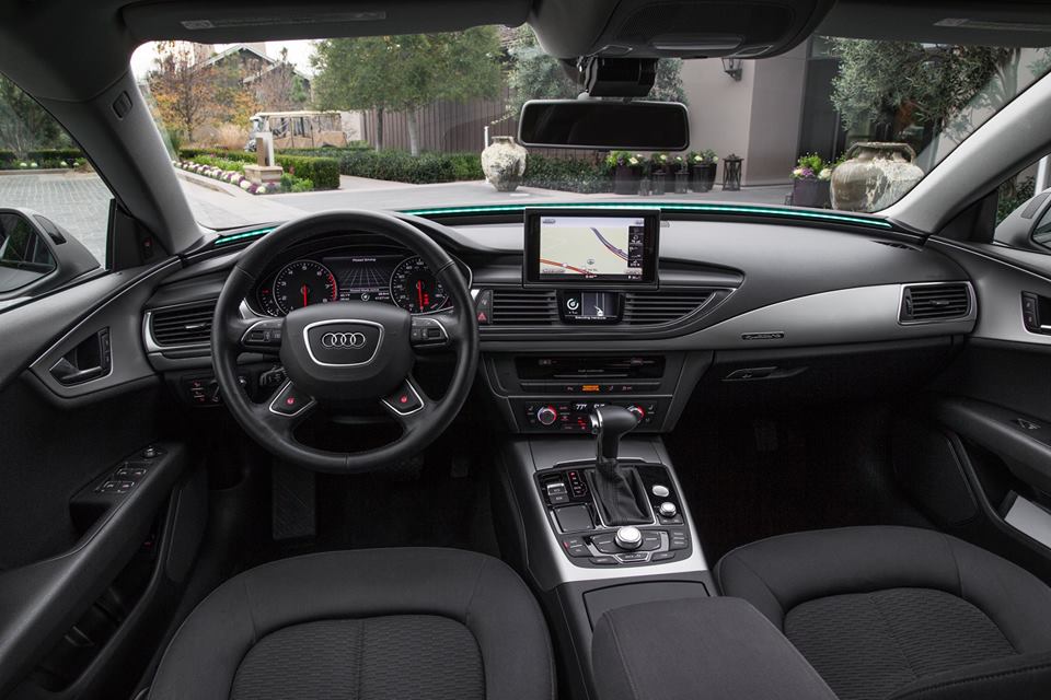 Zelfrijdende Audi A7 Sportback van Silicon Valley naar Las Vegas gereden voor CES 2015.