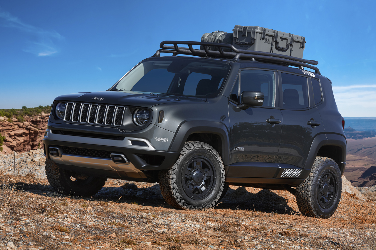 Jeep presenteert traditioneel rond Pasen zeven opgeleukte modellen, deze keer van de Wrangler, Renegade en oude Wagoneer.