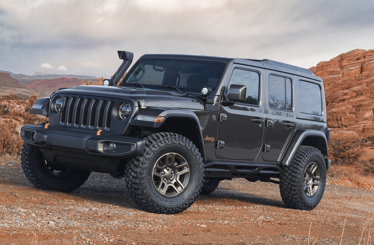 Jeep presenteert traditioneel rond Pasen zeven opgeleukte modellen, deze keer van de Wrangler, Renegade en oude Wagoneer.