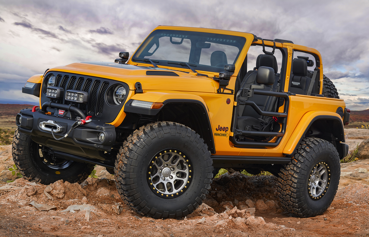 Jeep presenteert traditioneel rond Pasen zeven opgeleukte modellen, deze keer van de Wrangler, Renegade en oude Wagoneer.