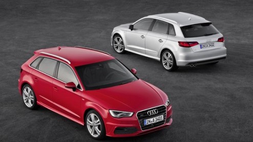 En dat is twee: de Audi A3 Sportback. Hij is ietsje groter dan zijn voorganger, biedt meer (bagage)ruimte maar is toch 90 kilo lichter. Voor het eerst is de wielbasis verlengd. Vanaf februari 2013 kom