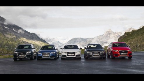 Audi is vandaag gestart met de Land of quattro Alpen Tour 2013. De route is 4.440 km lang, door zes landen en bevat 44 bergpassen met in de RS5 Cabriolet, RS6 Avant, RS7 Sportback en RS Q3