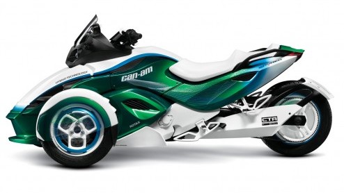 Kennen we Can-Am nog? De fabrikant van snelle driewielige trikes met quad-looks laat van zich horen. Op de Autosalon van Genve gaat het doek van de BRP Can-Am Spyder met hybridetechniek.