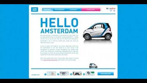 In aanloop naar de start van autodeelproject car2go in Amsterdam, is de website vanaf vandaag actief. Hier staat niet alleen alle informatie over dit mobiliteitsconcept uitgelegd, ook kunnen genteres