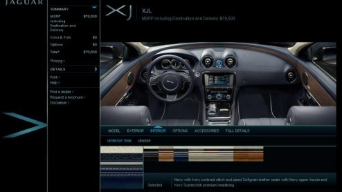 Voor velen blijft het bij een poster boven het bed of een wallpaper op de computer; we hebben het dan over de nieuwe Jaguar XJ. De Britten hebben een carconfigurator online gezet om voor het geval we