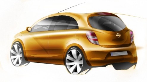Nissan heeft de eerste schetsen getoond van een nieuw, compact model. De auto zal wereldwijd op de markt worden gebracht in maart 2010 begint de verkoop ervan op de lokale markt. Aansluitend introduce