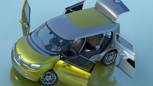Op de komende IAA in Frankfurt laat Renault deze Frendzy concept-car zien, een auto die volgens de Franse fabrikant zowel voor het werk (als mobiel kantoor) en voor het gezin inzetbaar is.