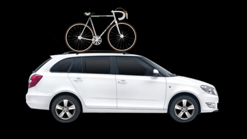 Skoda Fabia in drie verschillende Tour de France uitvoeringen.