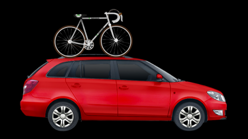 Skoda Fabia in drie verschillende Tour de France uitvoeringen.