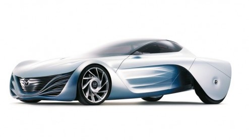 Dat is even schrikken. Een wel heel extreme Mazda concept; de Taiki. Dit studiemodel is te zien op de Tokyo Motor Show en vertegenwoordigt een sportauto met natuurlijke vormen, voorzien van een rotati