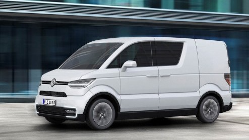 De Volkswagen e-Co-Motion is een elektrisch aangedreven bedrijfswagen met modulair accuconcept.