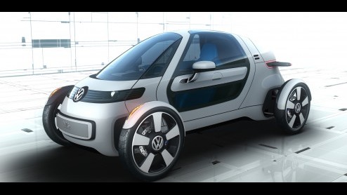 Dit is Nils. Nils is een eenpersoons concept car van Volkswagen, geschikt voor het stadsverkeer van de toekomst. En dus niet alleen heel compact, maar ook elektrisch aangedreven.