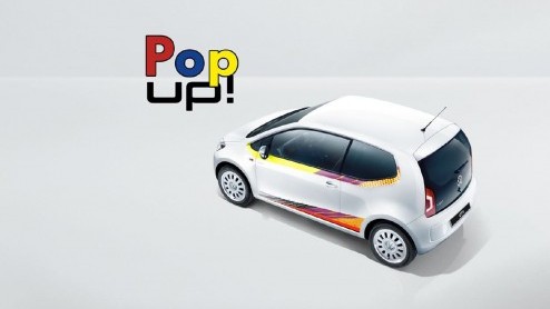 Om de nieuwe Volkswagen Up een persoonlijk tintje te geven zijn er nu opvallende bestickersingssets, geheel toepasselijk met de naam pop up en power up. Uiteraard zijn er ook losse stickers verkrijgba